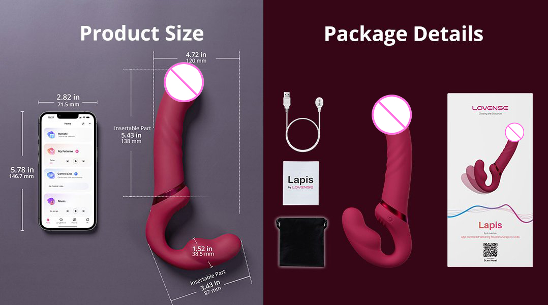 Lovense Lapis Dương Vật Giả 2 Đầu Rung Cho Les Điều Khiển Qua App