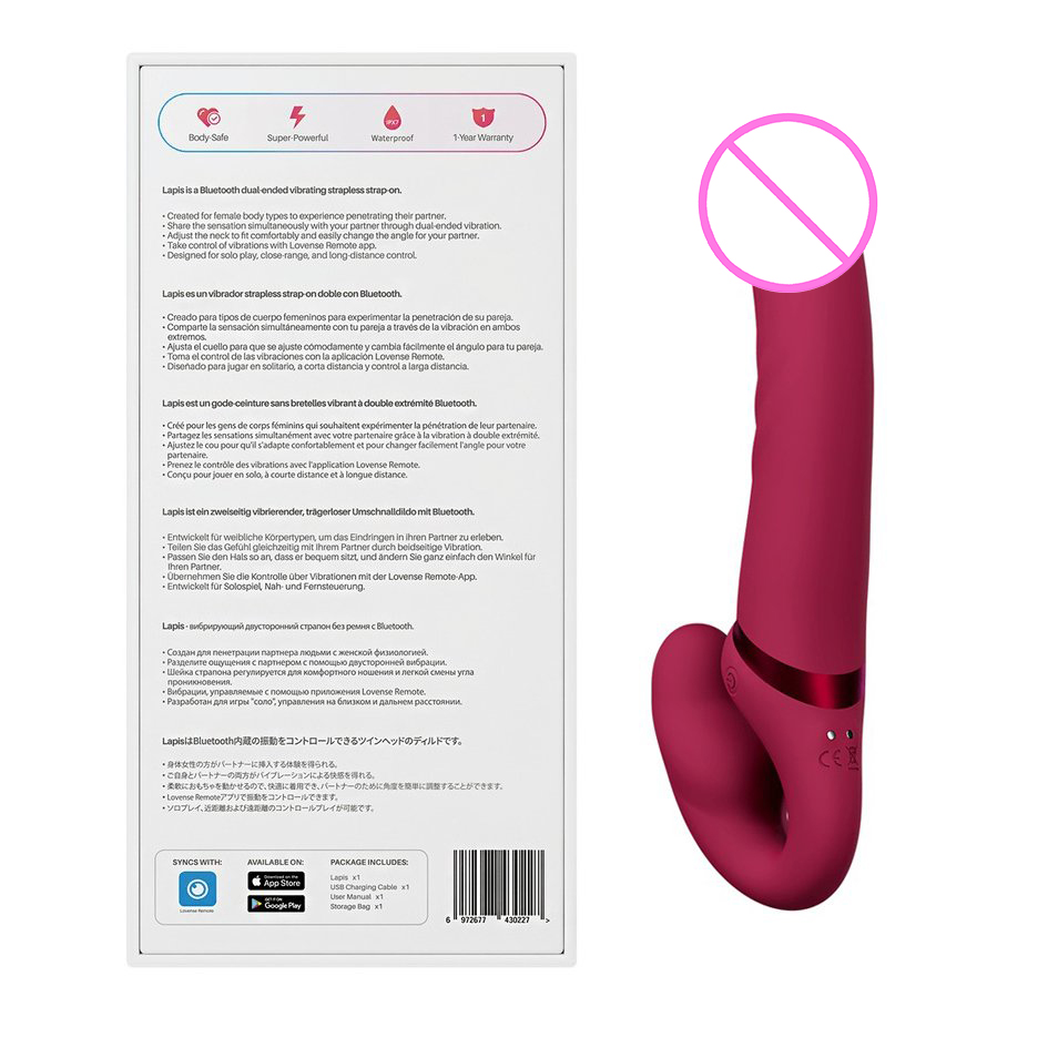 Lovense Lapis Dương Vật Giả 2 Đầu Rung Cho Les Điều Khiển Qua App