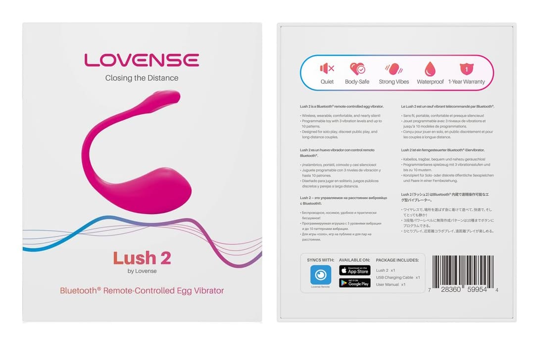 Lovense Lush 2 Trứng Rung Tình Yêu Cao Cấp Kết Nối App
